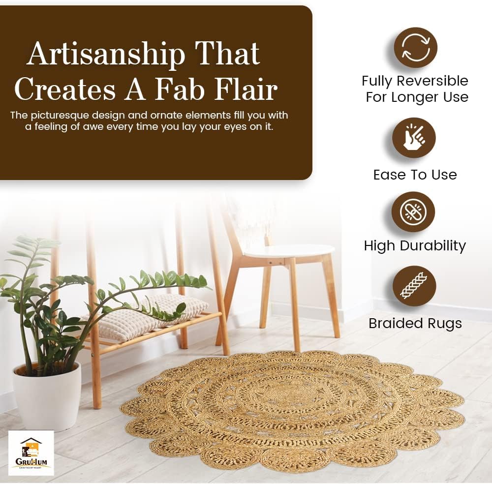 Skotor Living Handwoven  Jute Area Rug