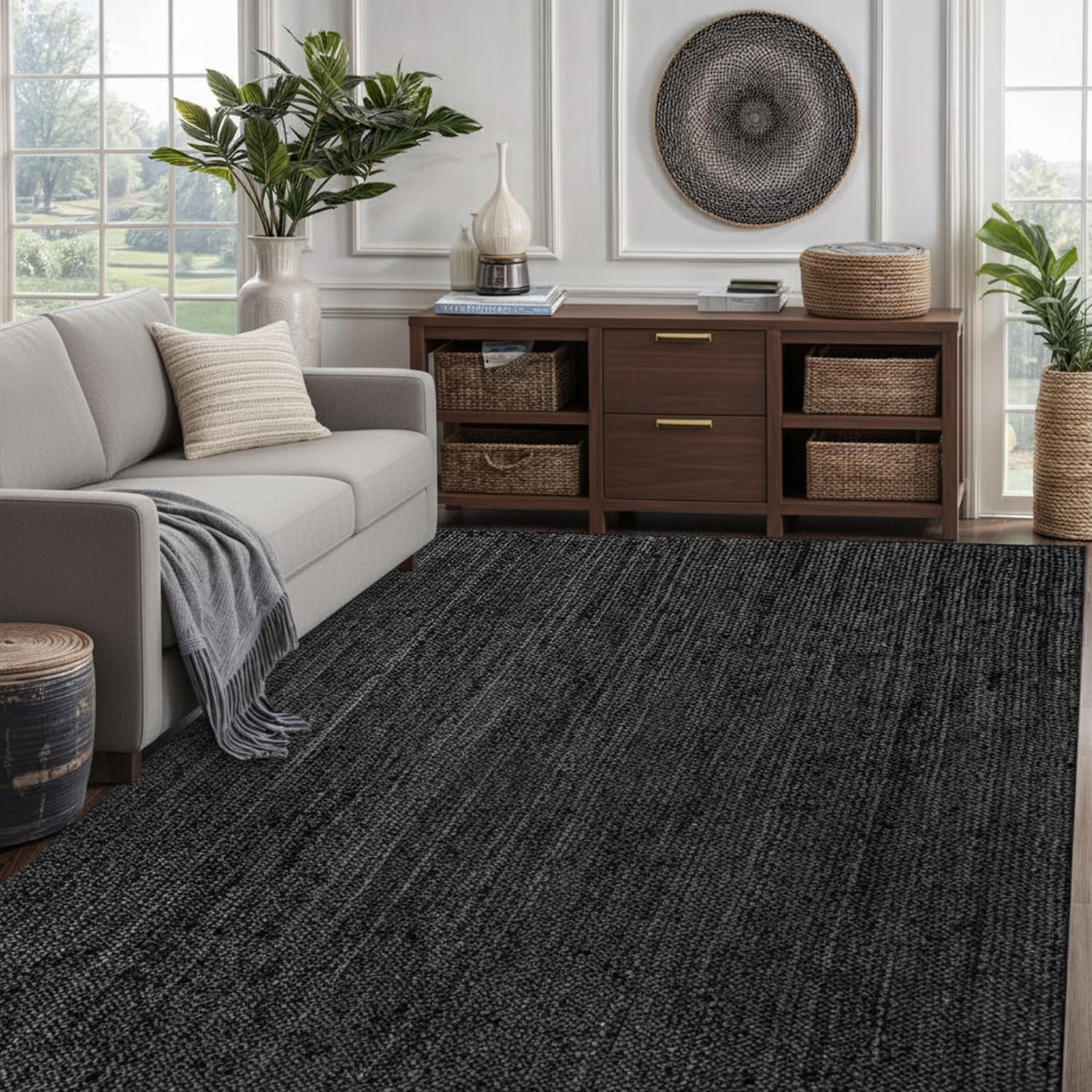 Skotor Living Round jute rug