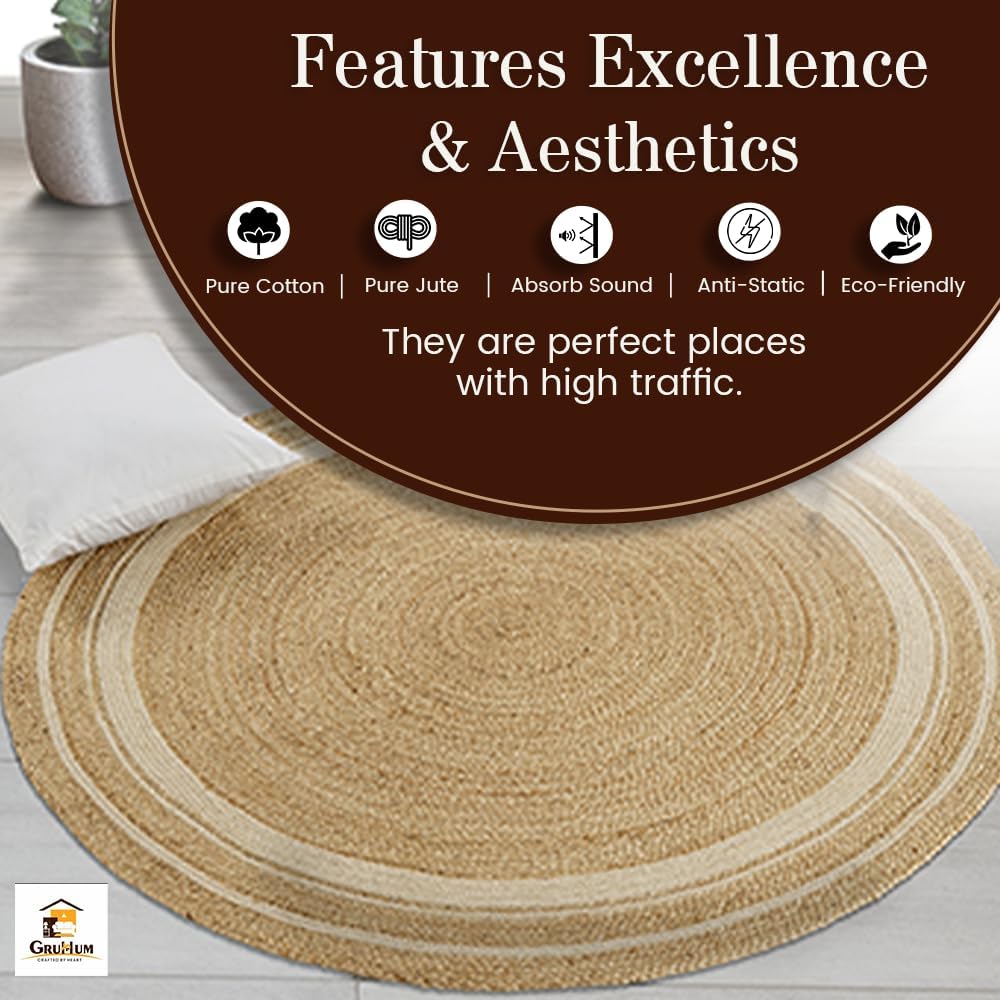 Skotor Living Handwoven  Jute Area Rug