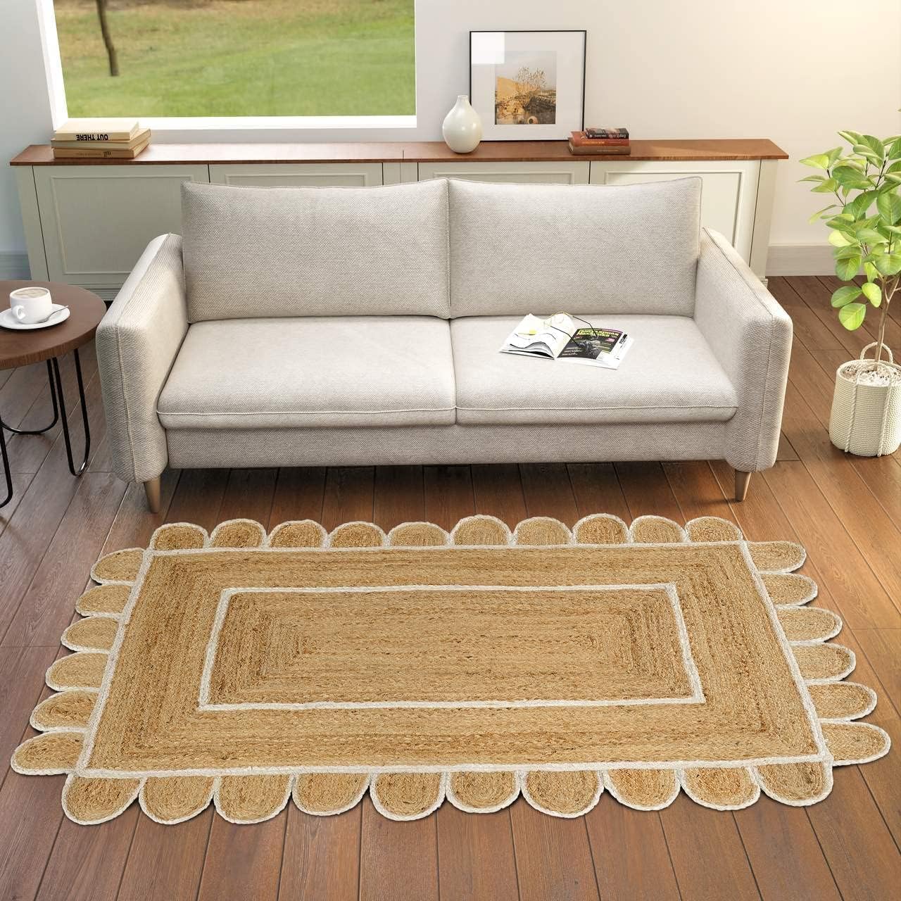 Skotor Living Scalloped Jute Rug