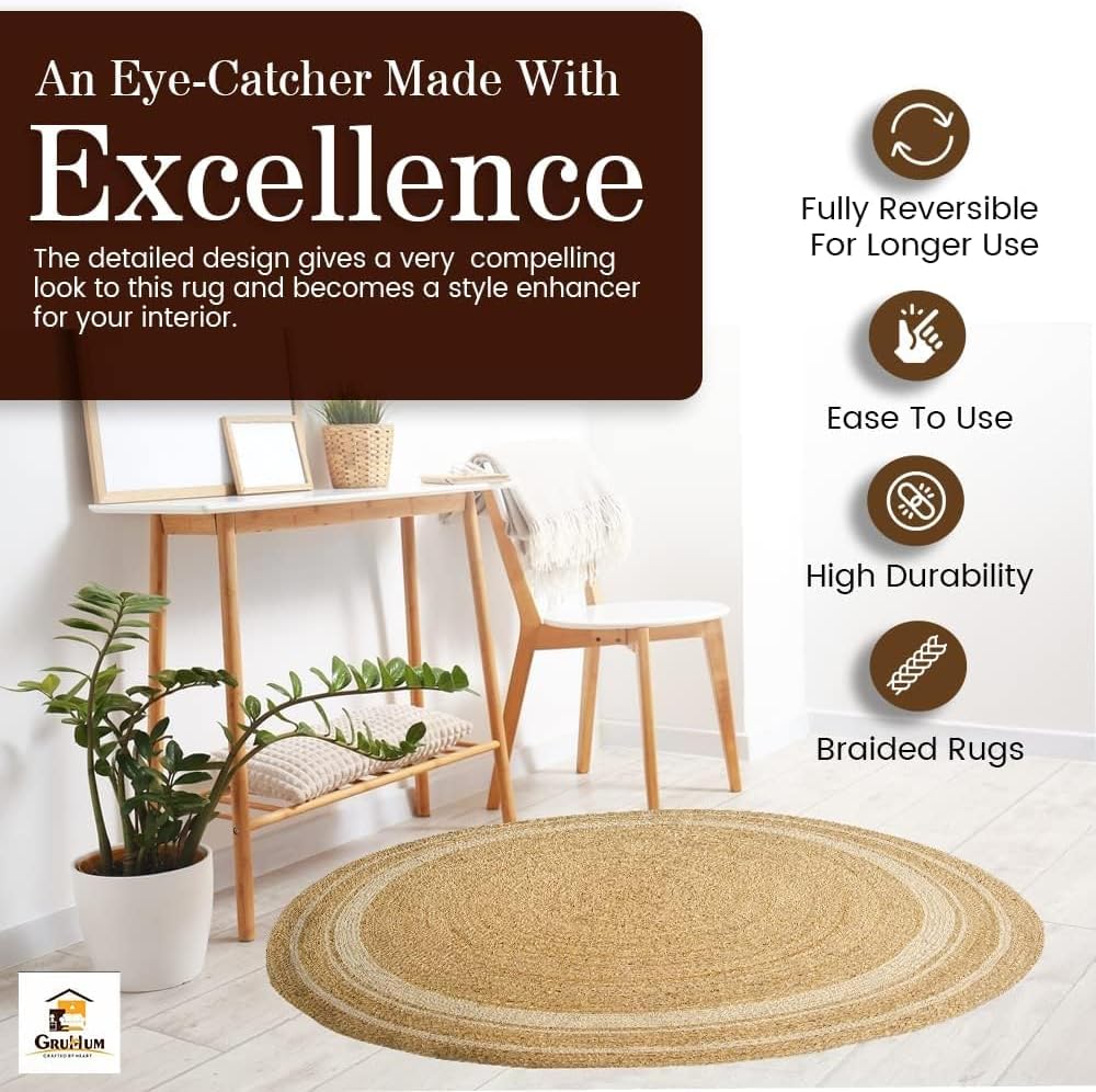 Skotor Living Handwoven  Jute Area Rug