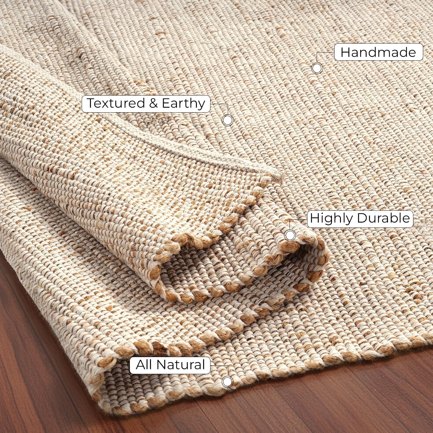 Skotor Living Jute Cotton Area Rug
