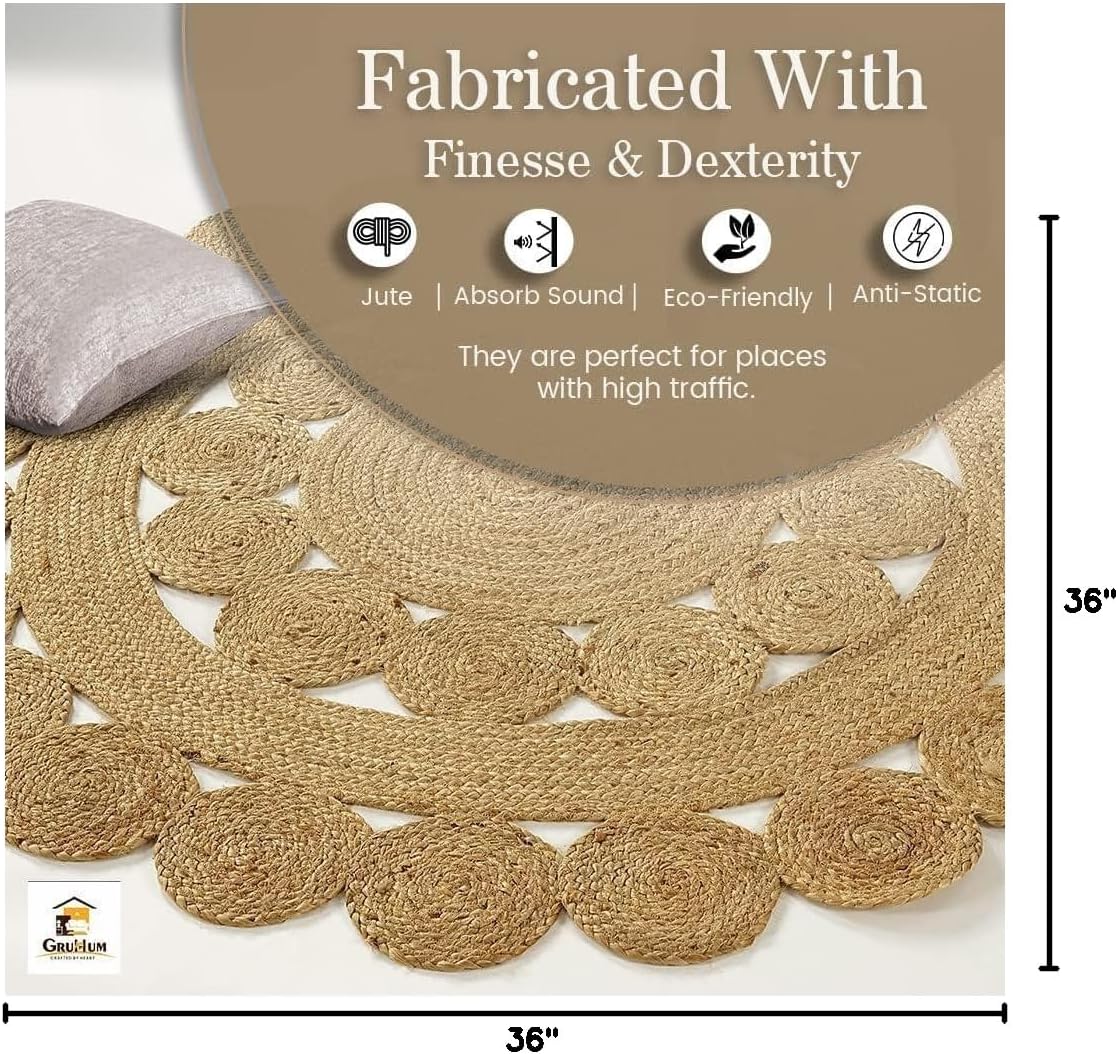 Skotor Living Handwoven  Jute Area Rug