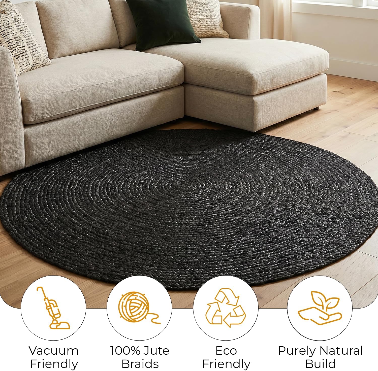 Skotor Living Round jute rug