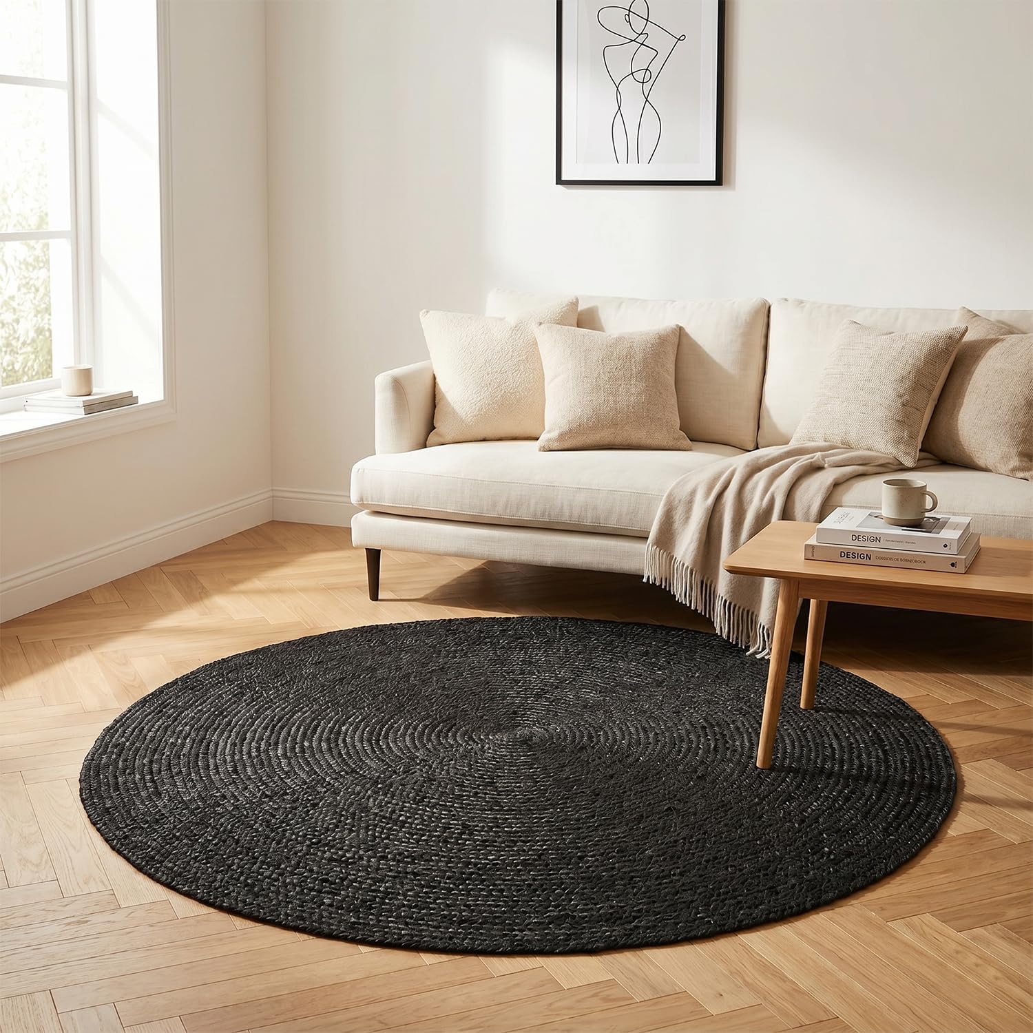 Skotor Living Round jute rug