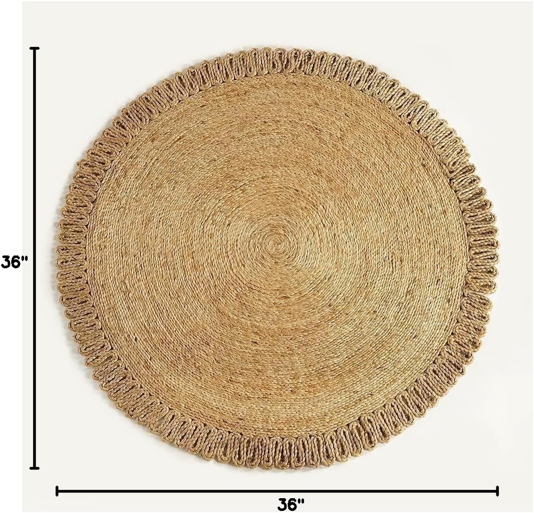 Skotor Living Round Jute Area Rug