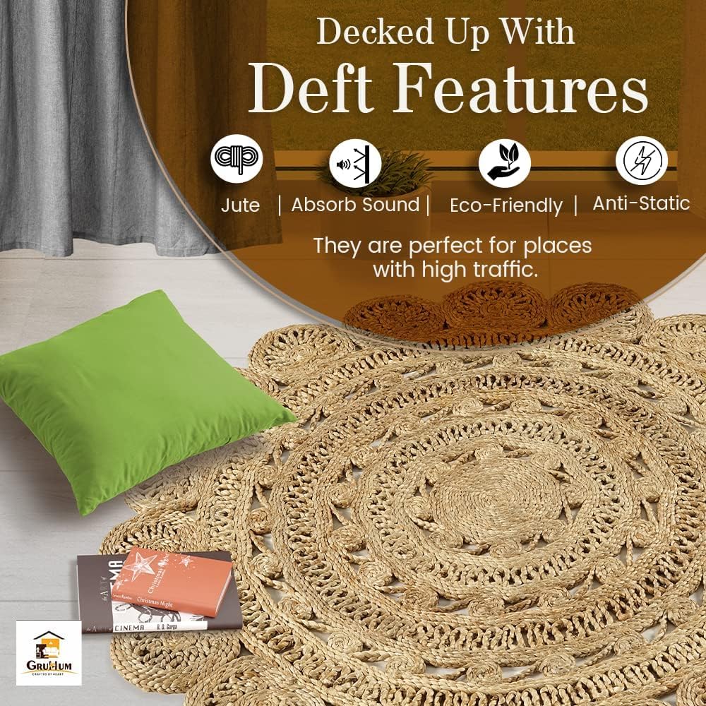 Skotor Living Handwoven  Jute Area Rug