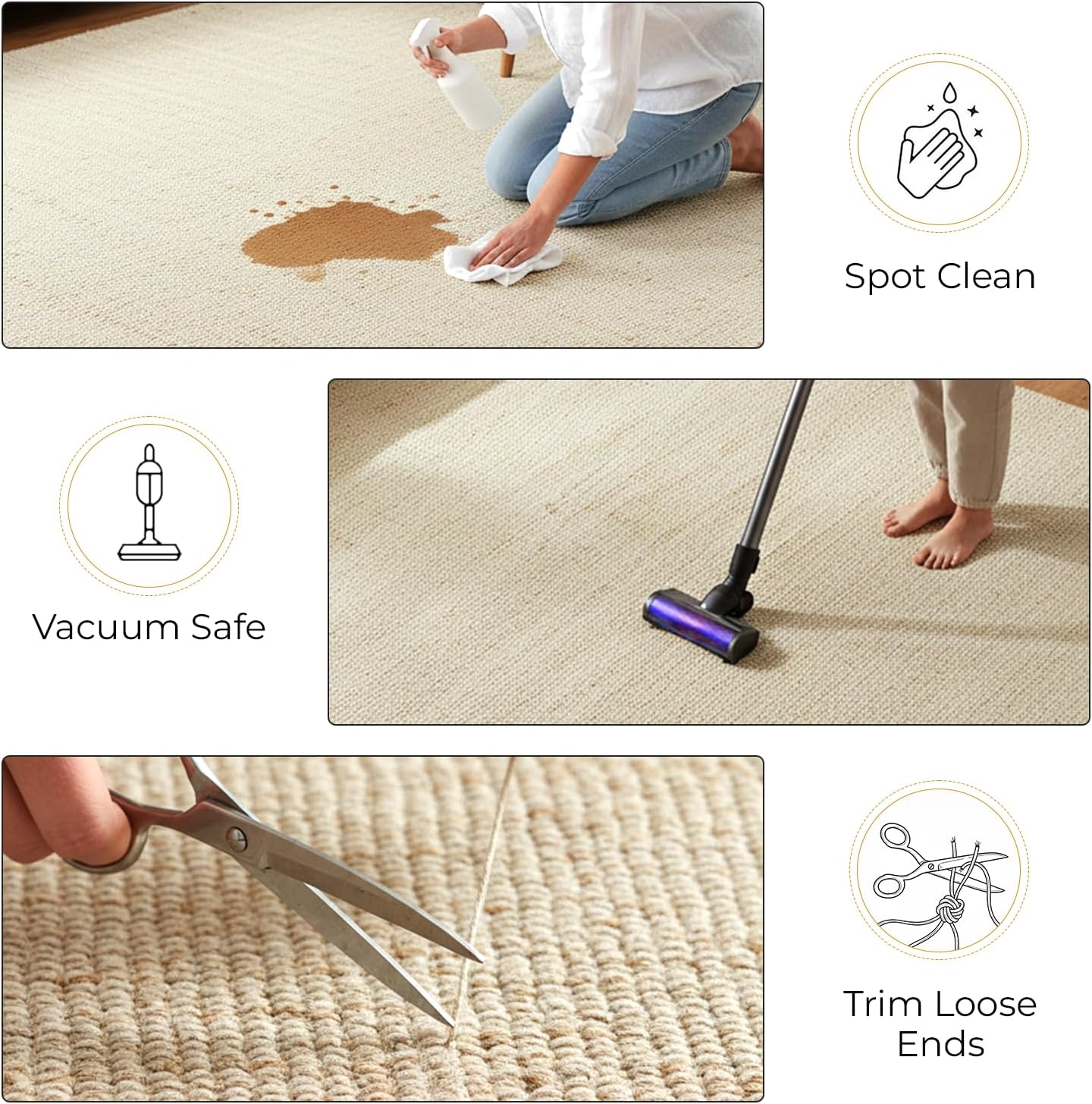 Skotor Living Jute Cotton Area Rug