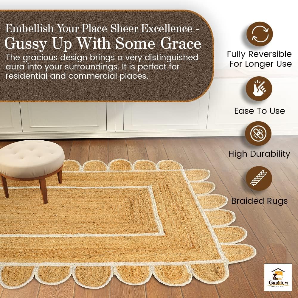 Skotor Living Scalloped Jute Rug