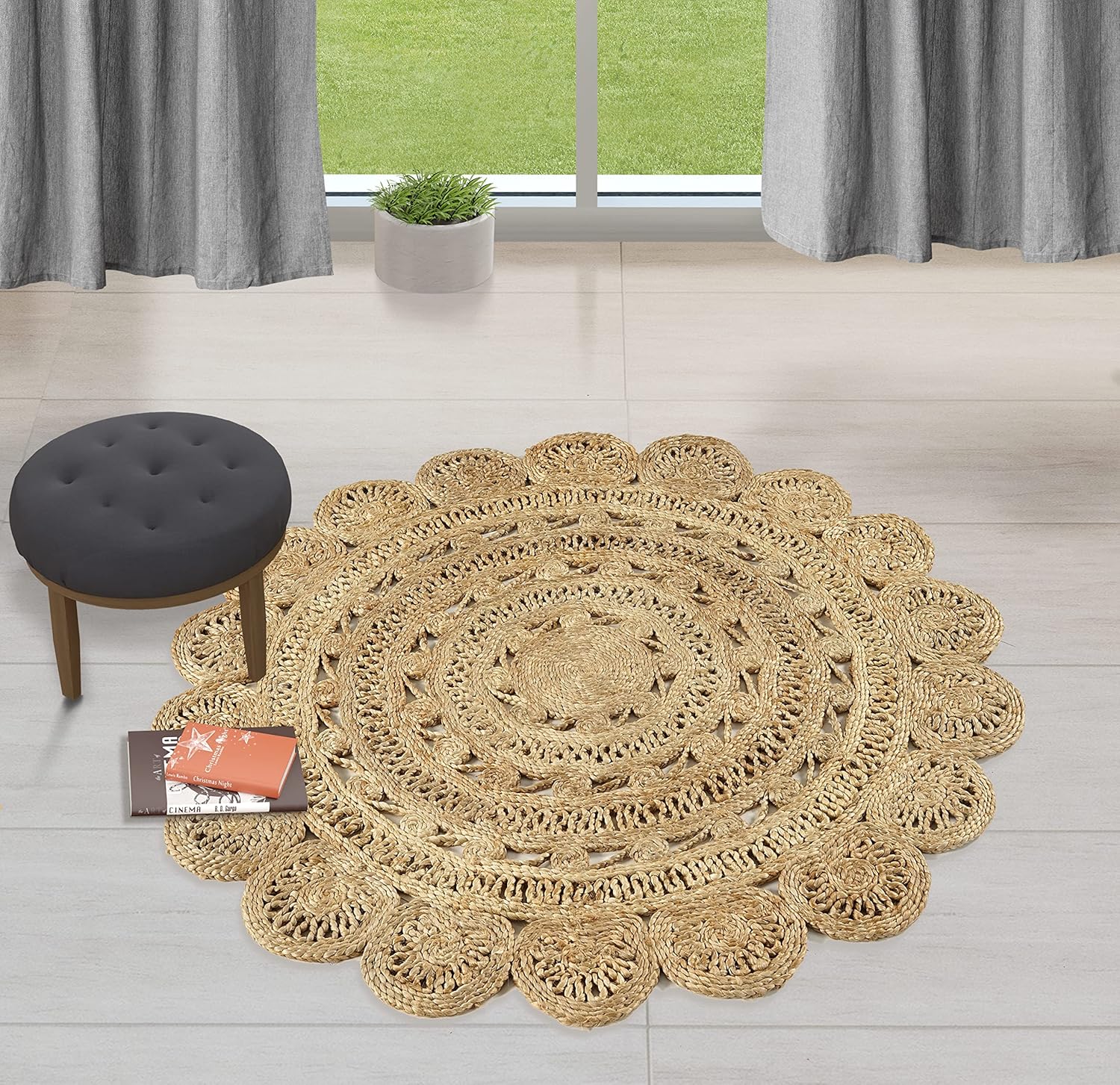 Skotor Living Handwoven  Jute Area Rug